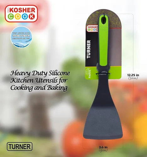 Miniatura 4 de Parve Green Turner Spatula – Utensilios de cocina de silicona resistente para cocinar y hornear – Mango ergonómico y agarre cómodo – Herramientas