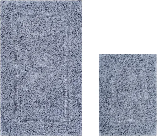 Miniatura 69 de Better Trends Alfombra de Inodoro en Forma de U Cubierta de Asiento de Inodoro de Lujo 100% Algodón Absorbente de Agua, Cubierta de Tapa Reversible