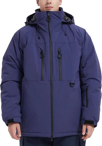 Miniatura 7 de Chaqueta de esquí impermeable para hombre, abrigos de nieve, snowboard de montaña, rompevientos, parka con capucha Marrón