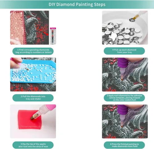 Miniatura 6 de FORLAND Kits de pintura de diamante de dragón para adultos principiantes – 5D DIY Kit de diamantes de taladro completo para manualidades de pintura