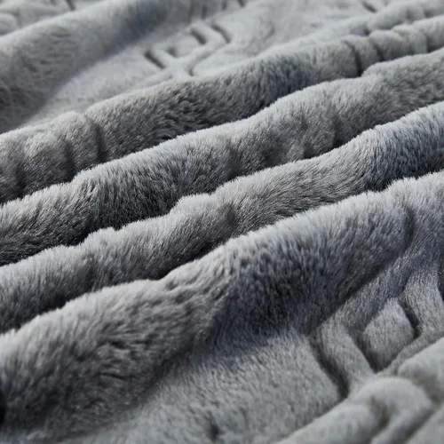 Miniatura 4 de LGYKUMEG Manta pesada de visón coreano de 10 libras, manta de forro polar de felpa cálida para invierno, sedosa suave y cálida, manta de cama Beige