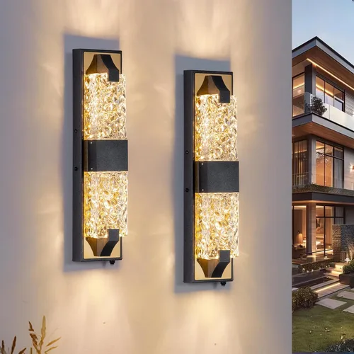Miniatura 18 de Lámpara de pared inteligente para exteriores, lámpara exterior que cambia de color RGB, iluminación de pared exterior de carcasa de metal, luces