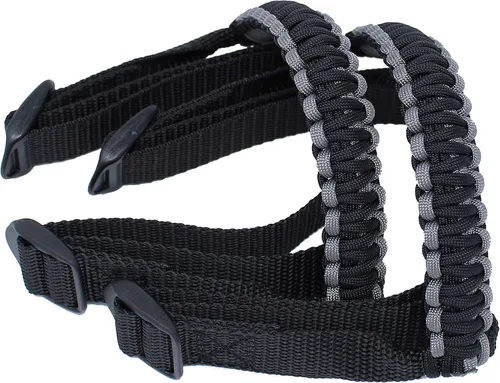 Miniatura 3 de BubbasGarageTv - Reversible Paracord Grab Handles for Jeep Wrangler - Charcoal Grey & Black - Pick Your Pairs
