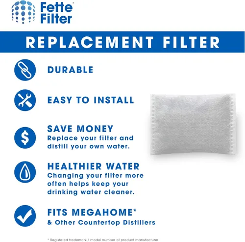 Miniatura 4 de Fette Filter - Filtros de agua para destiladores de encimera compatibles con Megahome y otros modelos de destiladores de agua de encimera - Paquete