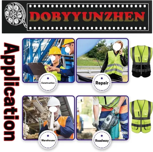 Miniatura 3 de yunzhenbusiness Añade tu nombre y texto en el chaleco de seguridad reflectante de alta visibilidad Clase 2 ANSI, personaliza tu texto, ropa