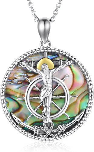 ONEFINITY St MichaelNefertitiAnubisAnkhMaryMedusaJesusLolita Skull Necklace 925 Sterling Silver Angel Pendant New Years Necklace Jewelry Gifts for