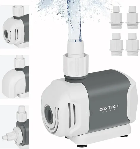 Miniatura 8 de Boxtech Bomba de fuente 396 GPH – Bomba de agua sumergible de 25 W, bomba de cascada de estanque de elevación de 6.56 pies, bomba de agua