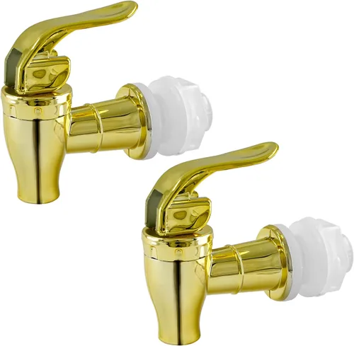 Biaungdo 2 piezas de espita de repuesto para dispensador de bebidas, dispensador de bebidas estilo empuje dorado, grifo de repuesto para dispensador