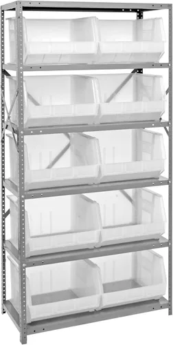 Miniatura 88 de Quantum QSBU-245BK Heavy Duty Shelving Unit with (7) Shelves and (24) QUS245 Black Bins for Garage Warehouse Storage Distribution 400 lb Load
