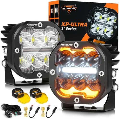 Miniatura 17 de Auxbeam Pods LED de 5 Pulgadas, Serie XP-Ultra Luz de Conducción Todoterreno 110W Super Foco Barra de Luz Cubo con Cubierta Ámbar, Luces Antiniebla