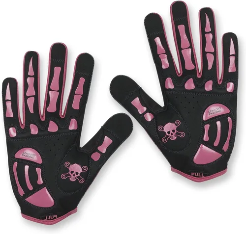 Miniatura 2 de RocRide Guantes de ciclismo con diseño de esqueleto, acolchados, dedos completos, para carretera, montaña, BMX, unisex, para hombres, mujeres
