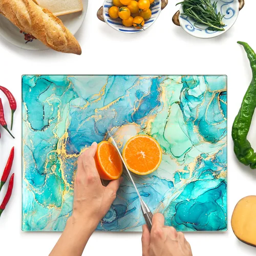 Miniatura 20 de Tabla de cortar de vidrio Kitchenville 16"x12": Protector de encimera de vidrio templado para cocina - Duradero - Resistente a los arañazos, a