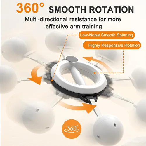 Miniatura 3 de Infinity Hoop for Arms 360° Hand-Crank Arm Hoops for Exercise,Forearm, Chest, Shoulder and Arm Muscle Training Fitness Equipment, Flabby Arm 2-Blanco