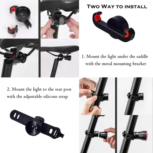 Miniatura 8 de G Keni Luz trasera inteligente para bicicleta, luces traseras con detección de freno, encendido/apagado automático, impermeable, recargable por USB