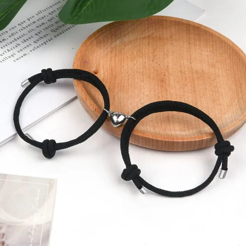 Miniatura 4 de Magnetic Couple Bracelets, Mutual Attraction Bracelets Vows of Eternal Love Jewelry Gifts for Boyfriend Girlfriend Best Friend, Adjustable, 2