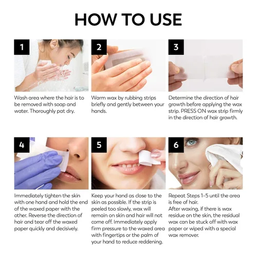 Miniatura 6 de ShineMore Tiras de Cera Facial para Depilación - Hipoalergénica para Todos los Tipos de Piel - Suave y de Acción Rápida para Rostro, Cejas, Labio