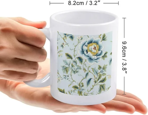 Miniatura 2 de Chinoiserie Blue Peony Flower Mugs Botanical Peony Garden Illustration 11 Oz Tea Cup Mother's Day Christmas Birthday Gift For Mom