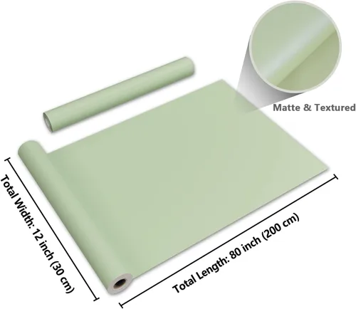 Miniatura 8 de CRE8TIVE Papel Tapiz Verde Salvia Adhesivo y Despegable 12"x80" Autoadhesivo Mate Verde Claro Papel de Contacto para Encimeras Impermeable