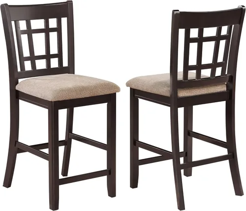 Miniatura 13 de Coaster Home Furnishings LAVON - Sillas tapizadas de madera para mostrador - respaldo de celosía, asientos acolchados - Comedor y cocina - Juego