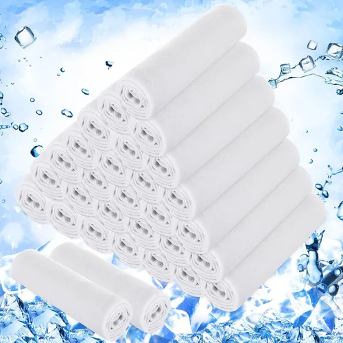 Miniatura 36 de Hosuly Paquete de 30 Toallas Refrescantes, 40"x12" Hielo Transpirables Suaves Frías Paño de Sudor Microfibra Paños de Entrenamiento para Gimnasio