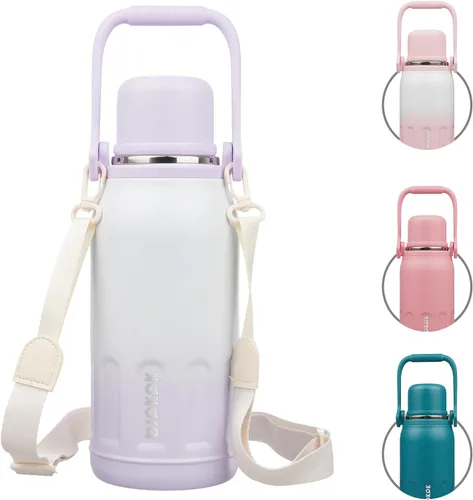 Miniatura 24 de BJPKPK - Botellas de agua termoaisladas de 27 onzas con tapa y asa de transporte, botellas de agua de acero inoxidable libres de BPA para la Verde