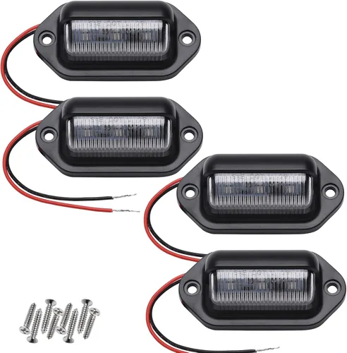 Miniatura 8 de 2 luces LED rojas para matrícula, 12 V-24 V CC impermeable 6-SMD, luz trasera universal para camión, SUV, remolque, furgoneta, RV, barcos o luz