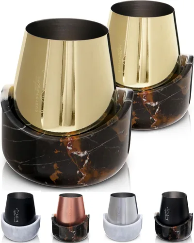 Miniatura 14 de Gusto Nostro Cubo enfriador de vino de mármol, enfriador de botellas de vino de 25.4 fl oz y enfriador de champán para fiesta, cocina, decoración