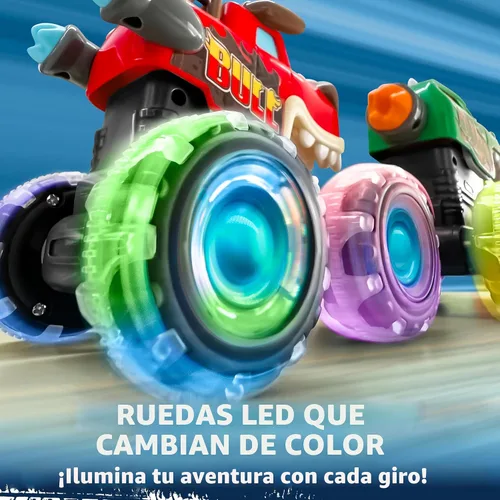 Miniatura 2 de JOYIN Paquete de 3 camiones monstruos de juguete - Coches iluminados activados por movimiento para niños pequeños - Ruedas LED Monster Glow Rover