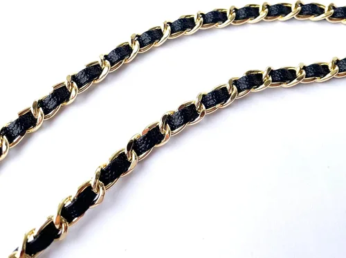 Miniatura 3 de Correa de cadena de cuero Caviar para monedero, delgada y ancha, 0.315 in de largo, 48.4 pulgadas, correa de cadena cruzada de repuesto para bolso
