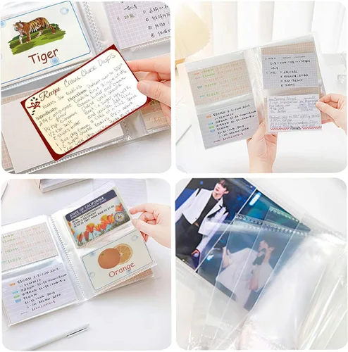 Miniatura 4 de BetterJonny - Organizador de tarjetas de índice de 3 x 5, tarjetas de índice de plástico transparente, bolsas organizadoras de libros, soporte