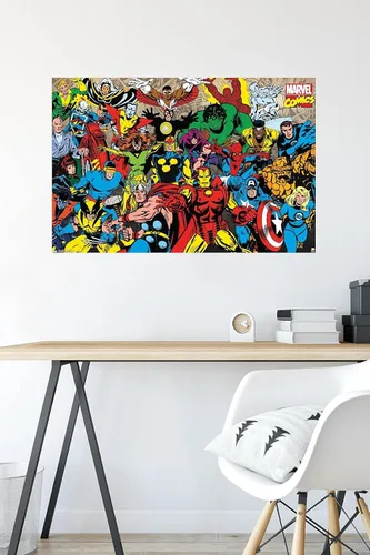 Miniatura 4 de Trends International Marvel Comics - Póster de pared con línea retro, 22.375 x 34 pulgadas, versión premium sin marco