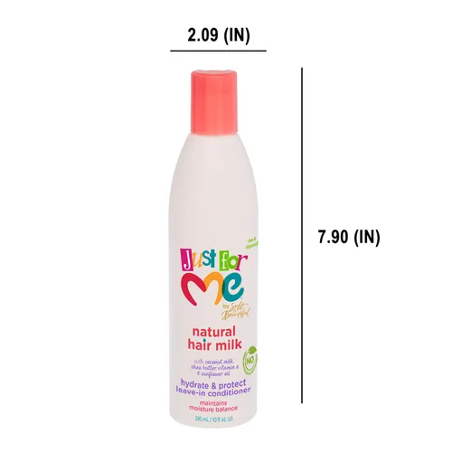 Miniatura 5 de Just For Me La leche natural para el cabello hidrata y protege el acondicionador sin enjuague, mantiene el equilibrio de humedad, con leche de coco
