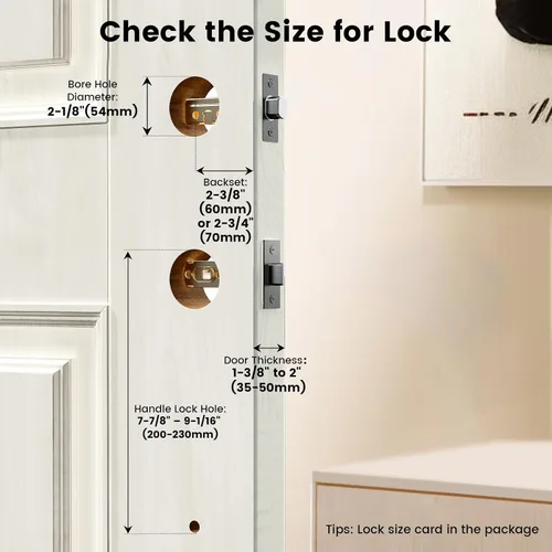 Miniatura 8 de Lockzo Cerradura de puerta inteligente con asa, juego de cerrojo de puerta de entrada sin llave, cerradura inteligente WiFi integrada para parte