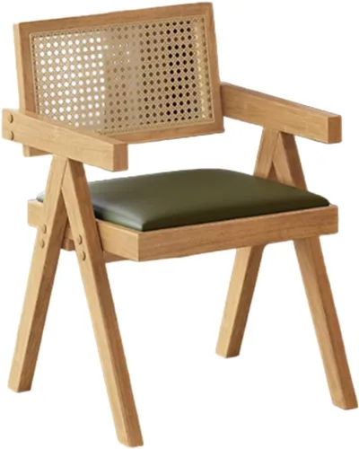 Miniatura 37 de YVYKFZD Juego de sillas de comedor de ratán, sillas de comedor de madera, sillas de cocina con respaldo tejido, sillón tapizado, silla auxiliar