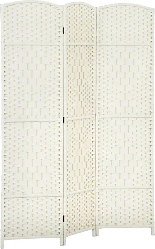 Miniatura 21 de HOMCOM Divisor de habitación de 3 paneles, pantalla de privacidad plegable de 6 pies de alto, partición de pared independiente tejida a mano