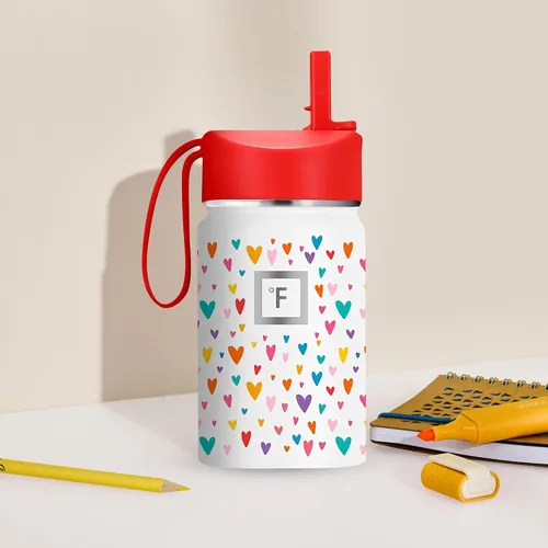 Miniatura 7 de IRON °FLASK Botella de Agua para Niños - Tapa con Pajilla, 20 Calcomanías con Nombre, Acero Inoxidable Aislado al Vacío, Vaso de Viaje de Doble