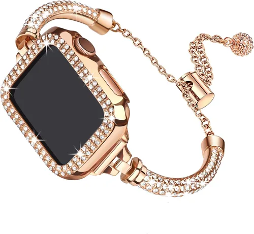 Miniatura 9 de Secbolt - Correa y funda brillante compatible con Apple Watch Band de 1.50 pulgadas, 1.57 pulgadas, 1.61 pulgadas, 1.65 pulgadas, 1.73 pulgadas