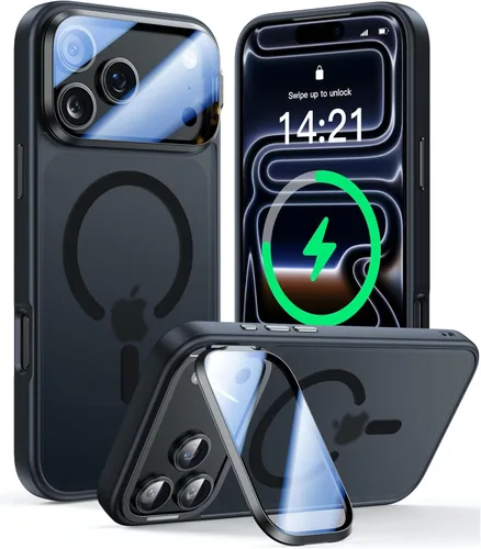 Miniatura 19 de VOFATA - Funda magnética para iPhone 17 Pro Max, cubierta para cámara con soporte, protección completa para la cámara, compatible con MagSafe