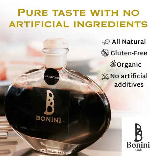 Miniatura 3 de BONINI BLACK STRAVECCHIO - Condimento artesanal envejecido de 25 años, hecho a mano en Italia, el condimento de los grandes chefs, condimento