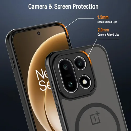 Miniatura 6 de Funda magnética para OnePlus 15 con 2 protectores de pantalla de vidrio templado, [compatible con MagSafe] a prueba de golpes, delgada funda