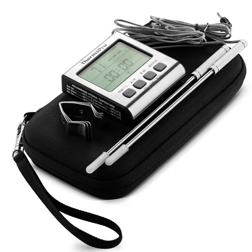 Miniatura 4 de Caseling Funda rígida para termómetro ThermoPro TP17 de doble sonda para carne, caja de almacenamiento protectora para accesorios para ahumadores
