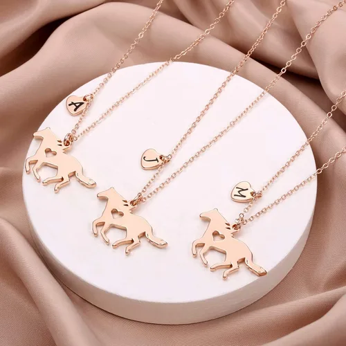 Miniatura 5 de MONOOC Regalos de Pascua para niños y niñas, regalos de caballo para niñas, collar de caballo de acero inoxidable para niñas, joyería para niños
