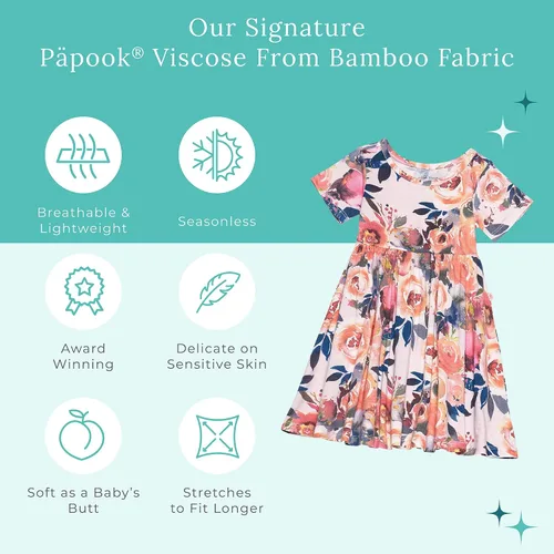 Miniatura 67 de Posh Peanut - Vestidos para niñas – Vestido suave para niña hecho con viscosa de bambú – Vestidos de otoño, primavera y verano para niñas