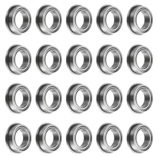Miniatura 15 de uxcell Rodamiento de bolitas con bridas F683ZZ, 20pcs 0.118x0.276x0.118 in Acero cromado doble blindado ABEC1 cojinetes de brida