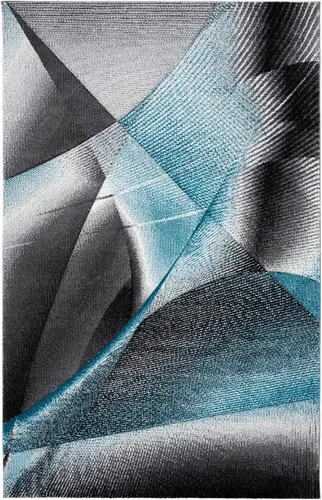SAFAVIEH Hollywood Collection - Alfombra decorativa de 2 pies 7 pulgadas x 5 pies, gris y azul, diseño moderno de mediados de siglo, no desprende