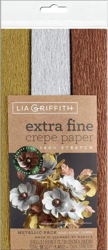 Miniatura 6 de Lia Griffith - Rollos de papel crepé extrafino, 10.7 pies cuadrados, varios colores Flora