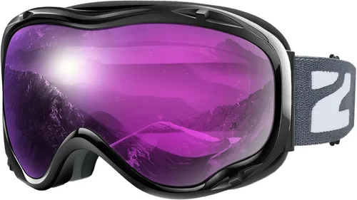 Miniatura 22 de ZIONOR Lagopus Gafas de protección UV para esquí y snowboard, antiniebla, para hombres, mujeres, jóvenes A0-vlt 10.5% Marco Blanco Lente Plata