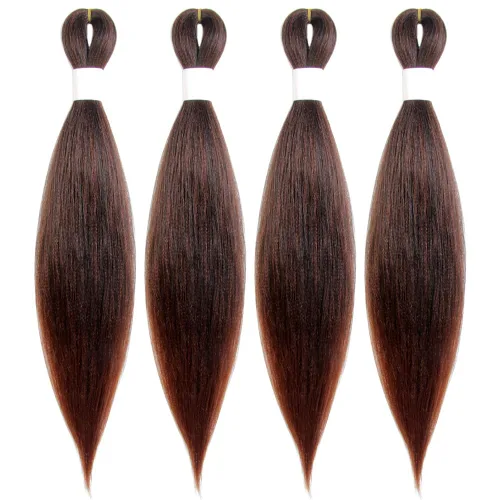 Miniatura 70 de Cabello trenzado preestirado de 10 pulgadas, 4 paquetes, extensiones de cabello corto para trenzas, cabello sintético preestirado #1 (negro azabache)