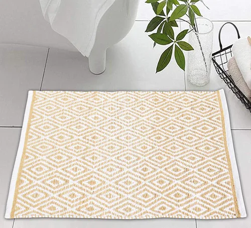 Miniatura 8 de Ramanta Home Alfombra reversible 100% algodón con diamantes tejida a mano de 24 x 60 pulgadas, gris, suave, lavable para baño, cocina, dormitorio