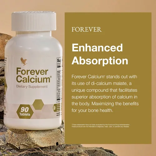 Miniatura 3 de Forever Living - Forever Calcium - Apoyo óptimo para la salud ósea - Sin gluten - Mezcla de malato de dicalcio, vitamina D, magnesio y zinc - 90
